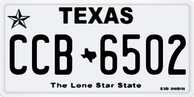 TX license plate CCB6502