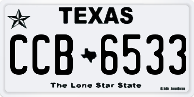 TX license plate CCB6533