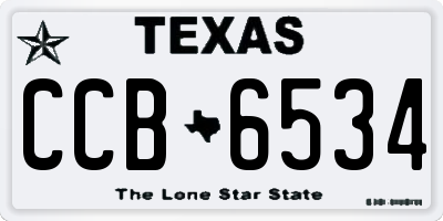 TX license plate CCB6534