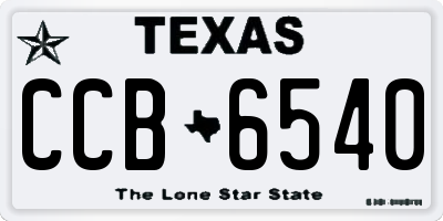 TX license plate CCB6540