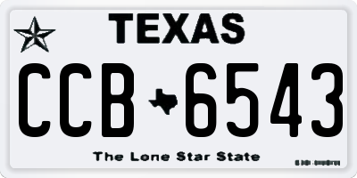TX license plate CCB6543