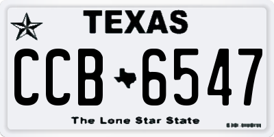 TX license plate CCB6547