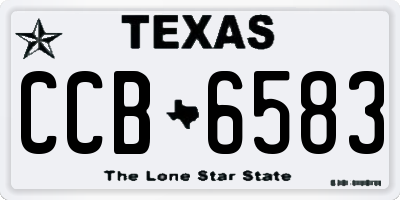 TX license plate CCB6583