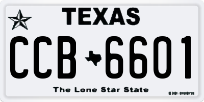 TX license plate CCB6601