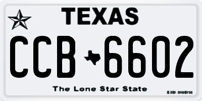 TX license plate CCB6602