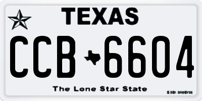 TX license plate CCB6604