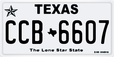 TX license plate CCB6607