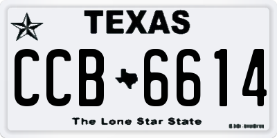 TX license plate CCB6614
