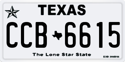 TX license plate CCB6615