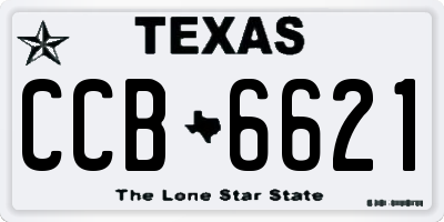TX license plate CCB6621