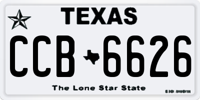 TX license plate CCB6626