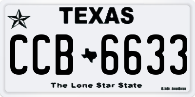 TX license plate CCB6633