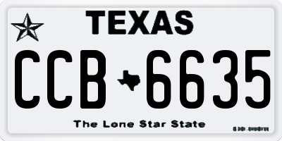 TX license plate CCB6635