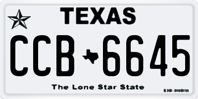 TX license plate CCB6645
