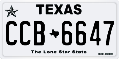 TX license plate CCB6647