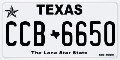 TX license plate CCB6650