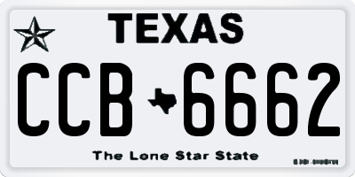 TX license plate CCB6662
