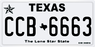 TX license plate CCB6663