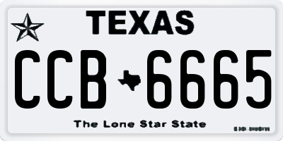 TX license plate CCB6665
