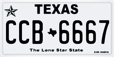 TX license plate CCB6667