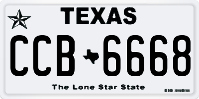 TX license plate CCB6668