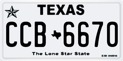 TX license plate CCB6670