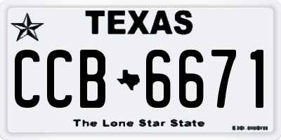 TX license plate CCB6671