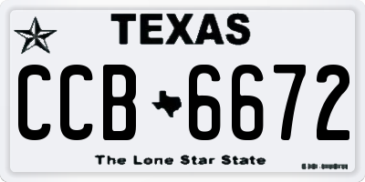 TX license plate CCB6672