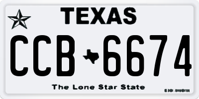 TX license plate CCB6674