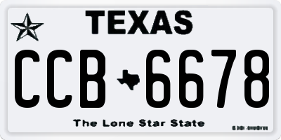 TX license plate CCB6678