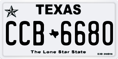 TX license plate CCB6680