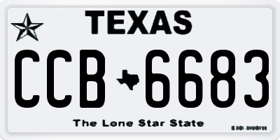 TX license plate CCB6683