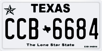 TX license plate CCB6684