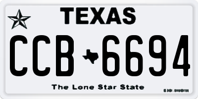 TX license plate CCB6694