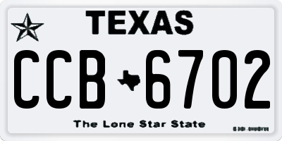 TX license plate CCB6702