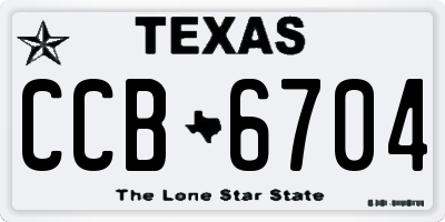 TX license plate CCB6704
