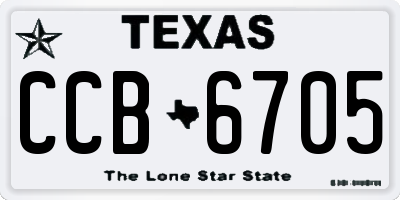 TX license plate CCB6705