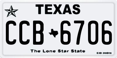 TX license plate CCB6706