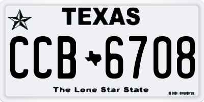 TX license plate CCB6708