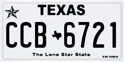 TX license plate CCB6721