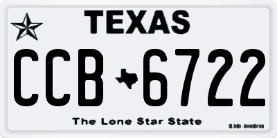 TX license plate CCB6722