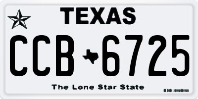 TX license plate CCB6725