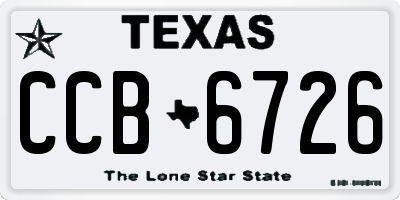 TX license plate CCB6726