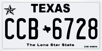 TX license plate CCB6728