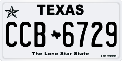 TX license plate CCB6729