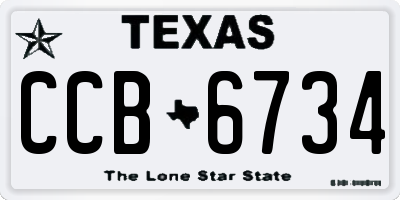 TX license plate CCB6734