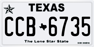 TX license plate CCB6735