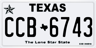 TX license plate CCB6743