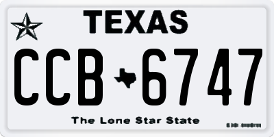 TX license plate CCB6747