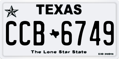 TX license plate CCB6749